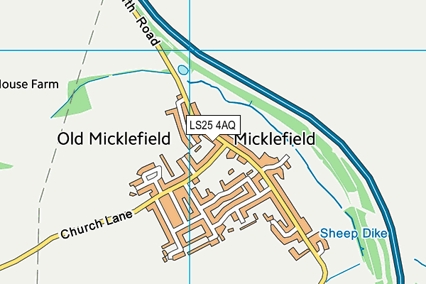 Micklefield C Of E Primary School map (LS25 4AQ) - OS VectorMap District (Ordnance Survey)