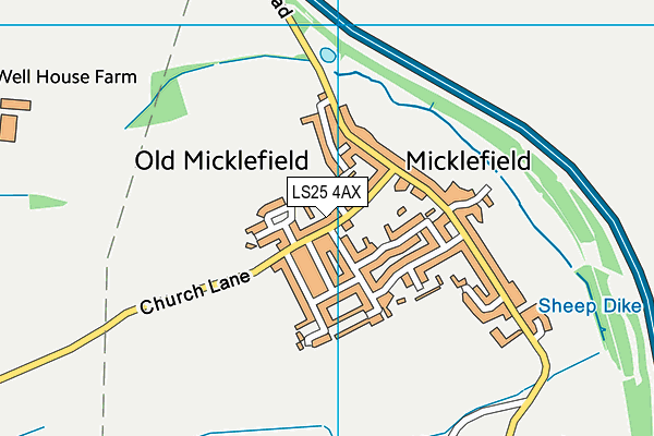 LS25 4AX map - OS VectorMap District (Ordnance Survey)