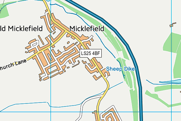 LS25 4BF map - OS VectorMap District (Ordnance Survey)