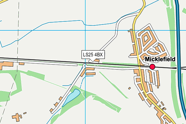 LS25 4BX map - OS VectorMap District (Ordnance Survey)