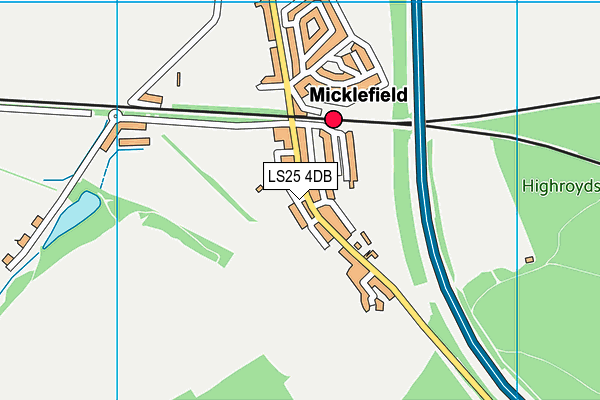 LS25 4DB map - OS VectorMap District (Ordnance Survey)