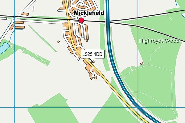 LS25 4DD map - OS VectorMap District (Ordnance Survey)