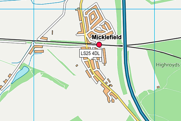 LS25 4DL map - OS VectorMap District (Ordnance Survey)