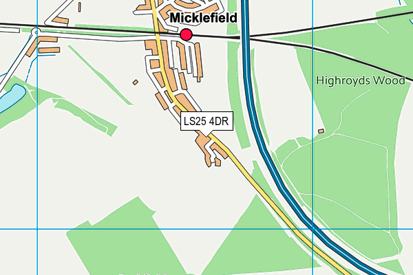 LS25 4DR map - OS VectorMap District (Ordnance Survey)