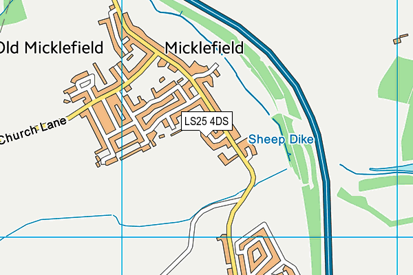 LS25 4DS map - OS VectorMap District (Ordnance Survey)