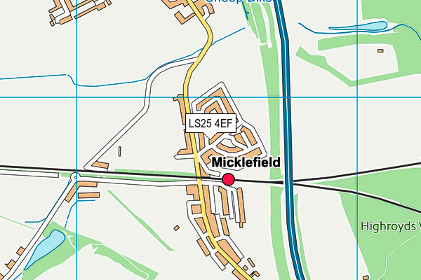 LS25 4EF map - OS VectorMap District (Ordnance Survey)