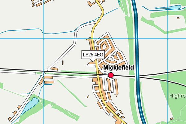 LS25 4EG map - OS VectorMap District (Ordnance Survey)
