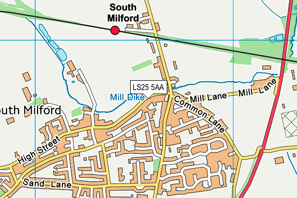 LS25 5AA map - OS VectorMap District (Ordnance Survey)