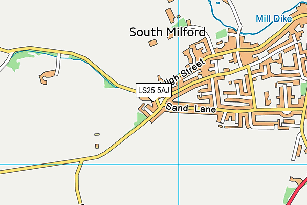 LS25 5AJ map - OS VectorMap District (Ordnance Survey)