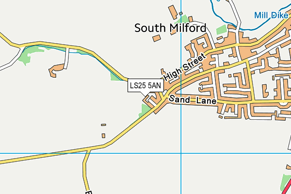 LS25 5AN map - OS VectorMap District (Ordnance Survey)