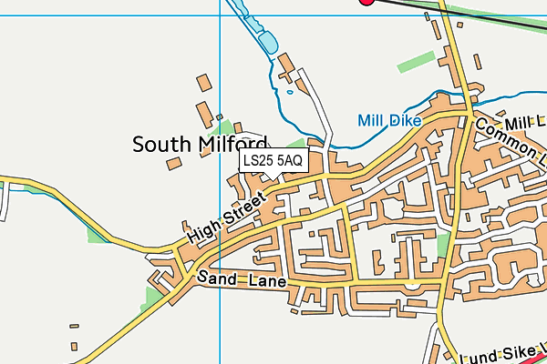 LS25 5AQ map - OS VectorMap District (Ordnance Survey)