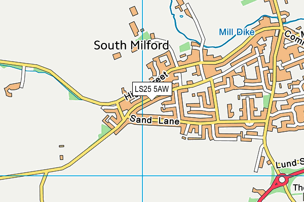 LS25 5AW map - OS VectorMap District (Ordnance Survey)