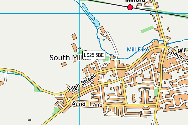 LS25 5BE map - OS VectorMap District (Ordnance Survey)