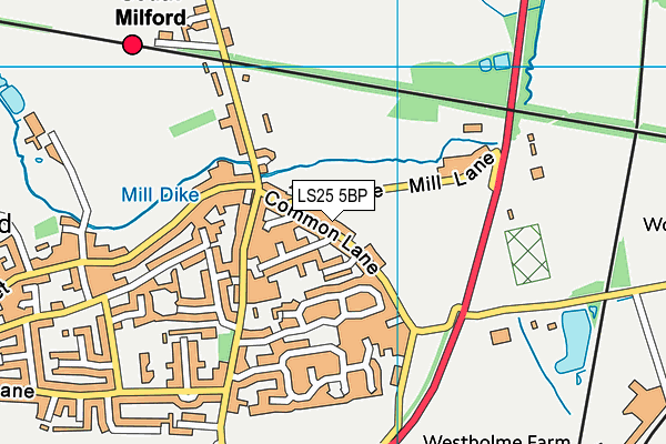LS25 5BP map - OS VectorMap District (Ordnance Survey)