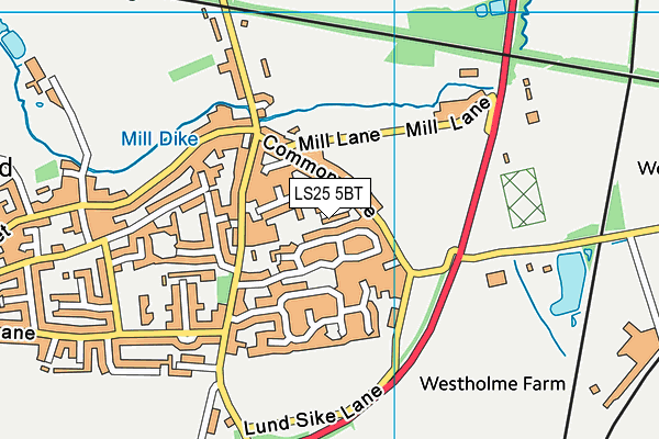 LS25 5BT map - OS VectorMap District (Ordnance Survey)