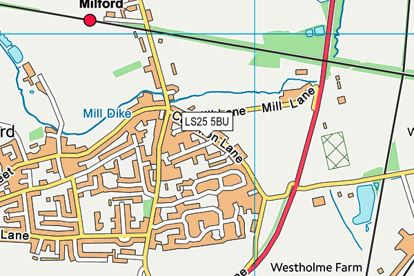LS25 5BU map - OS VectorMap District (Ordnance Survey)
