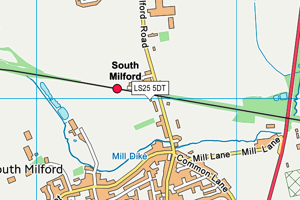 LS25 5DT map - OS VectorMap District (Ordnance Survey)