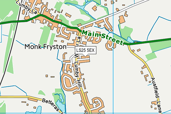 LS25 5EX map - OS VectorMap District (Ordnance Survey)