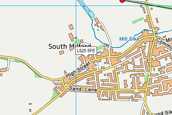 LS25 5FE map - OS VectorMap District (Ordnance Survey)