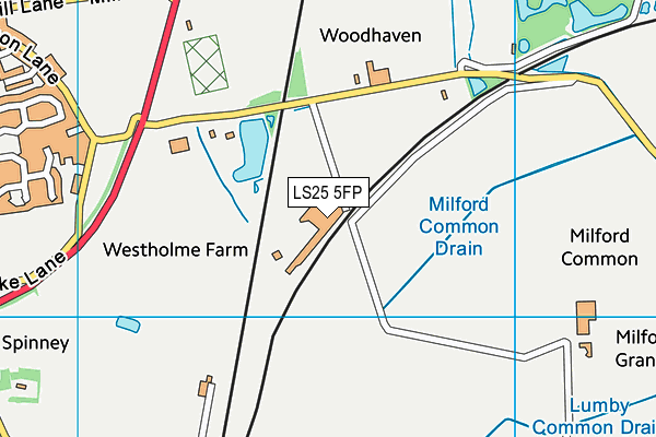 LS25 5FP map - OS VectorMap District (Ordnance Survey)