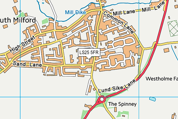 LS25 5FR map - OS VectorMap District (Ordnance Survey)