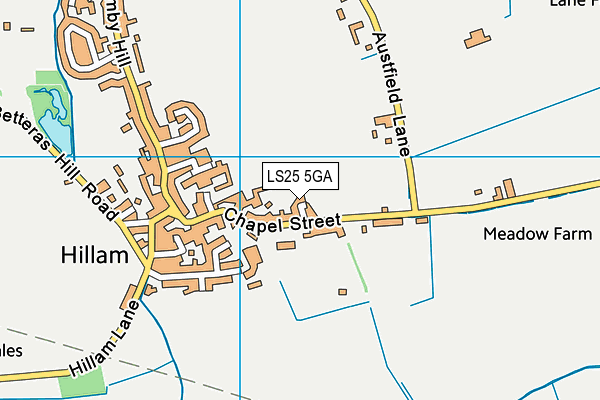 LS25 5GA map - OS VectorMap District (Ordnance Survey)