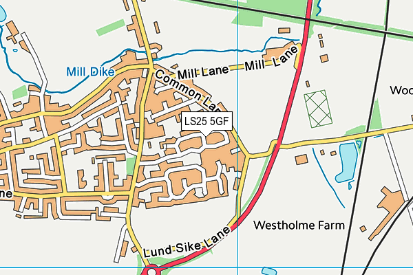 LS25 5GF map - OS VectorMap District (Ordnance Survey)