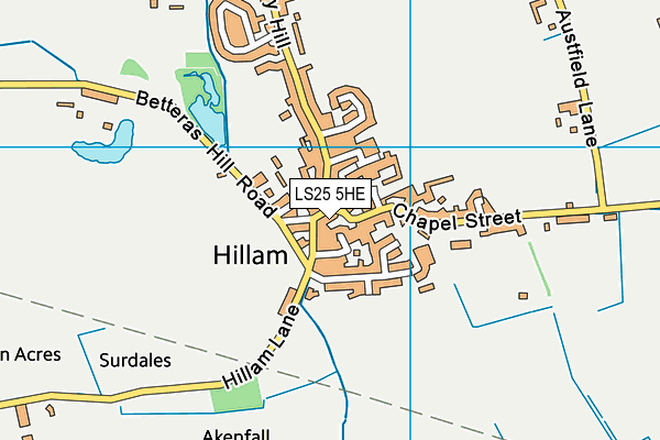 LS25 5HE map - OS VectorMap District (Ordnance Survey)