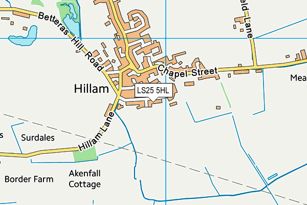 Stocking Lane (Monk Fryston United Football Club) map (LS25 5HL) - OS VectorMap District (Ordnance Survey)