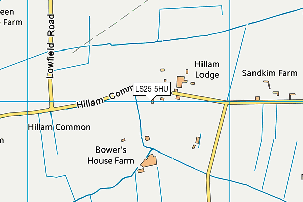 LS25 5HU map - OS VectorMap District (Ordnance Survey)