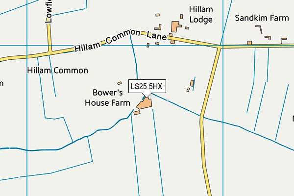 LS25 5HX map - OS VectorMap District (Ordnance Survey)