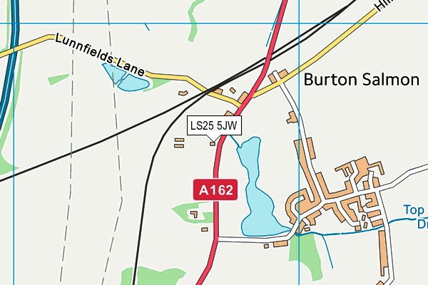 LS25 5JW map - OS VectorMap District (Ordnance Survey)