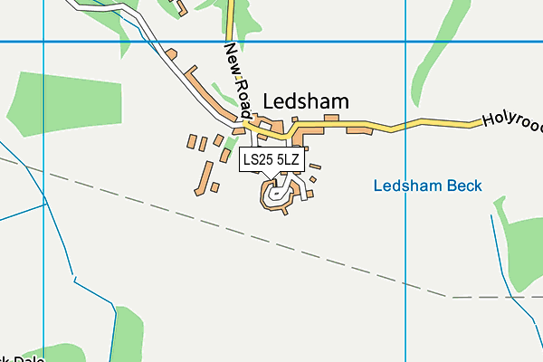 LS25 5LZ map - OS VectorMap District (Ordnance Survey)