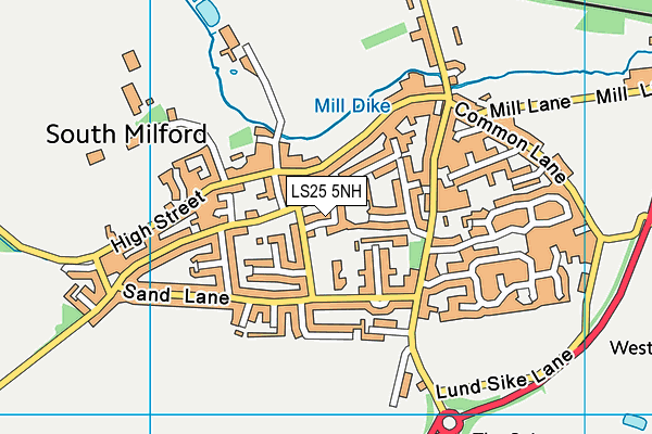 LS25 5NH map - OS VectorMap District (Ordnance Survey)
