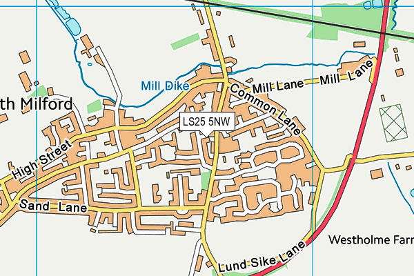 LS25 5NW map - OS VectorMap District (Ordnance Survey)