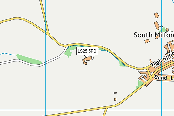 LS25 5PD map - OS VectorMap District (Ordnance Survey)