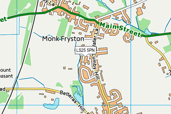 Monk Fryston Church of England Primary School map (LS25 5PN) - OS VectorMap District (Ordnance Survey)