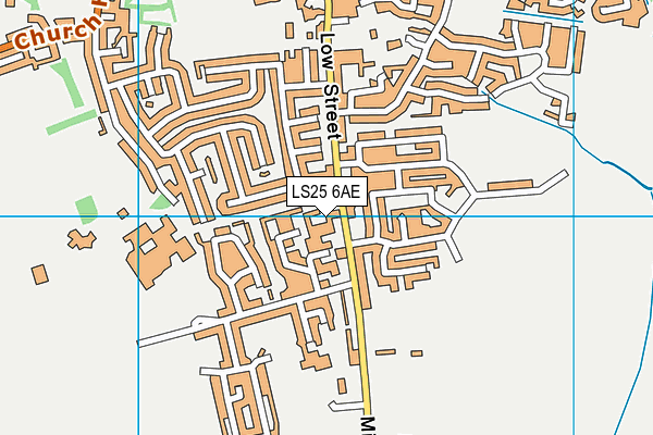 LS25 6AE map - OS VectorMap District (Ordnance Survey)