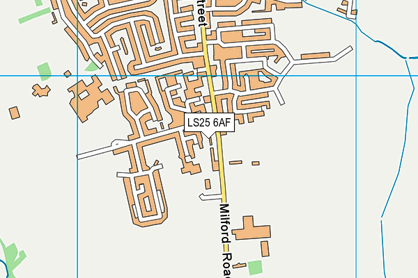 LS25 6AF map - OS VectorMap District (Ordnance Survey)