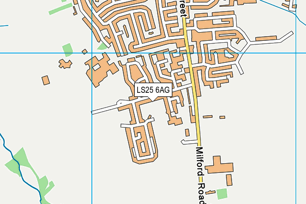LS25 6AG map - OS VectorMap District (Ordnance Survey)