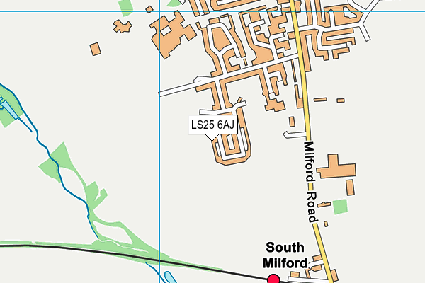LS25 6AJ map - OS VectorMap District (Ordnance Survey)