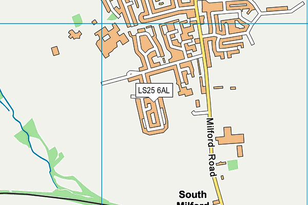 LS25 6AL map - OS VectorMap District (Ordnance Survey)