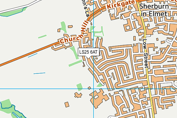LS25 6AT map - OS VectorMap District (Ordnance Survey)