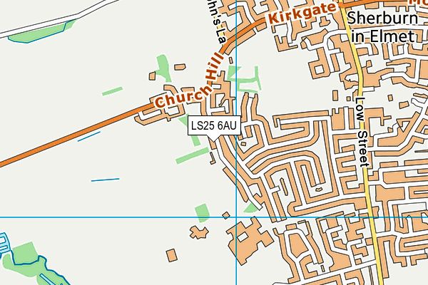 LS25 6AU map - OS VectorMap District (Ordnance Survey)