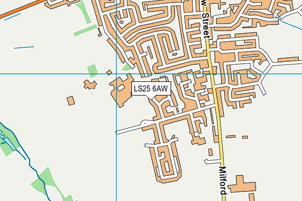 LS25 6AW map - OS VectorMap District (Ordnance Survey)