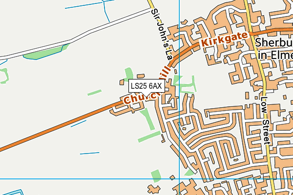LS25 6AX map - OS VectorMap District (Ordnance Survey)