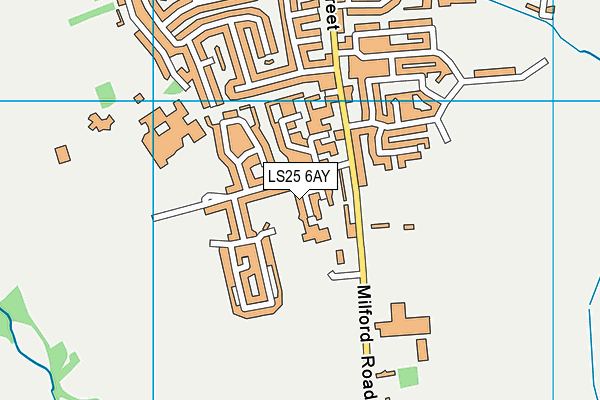 LS25 6AY map - OS VectorMap District (Ordnance Survey)
