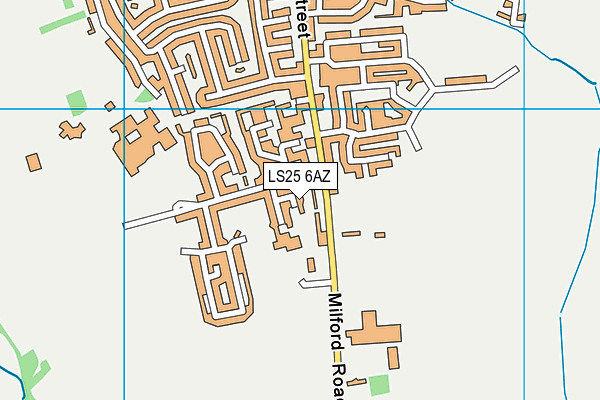 LS25 6AZ map - OS VectorMap District (Ordnance Survey)