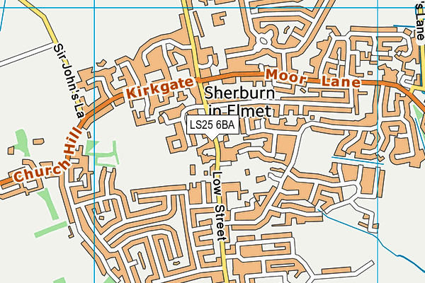 LS25 6BA map - OS VectorMap District (Ordnance Survey)