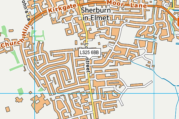 LS25 6BB map - OS VectorMap District (Ordnance Survey)